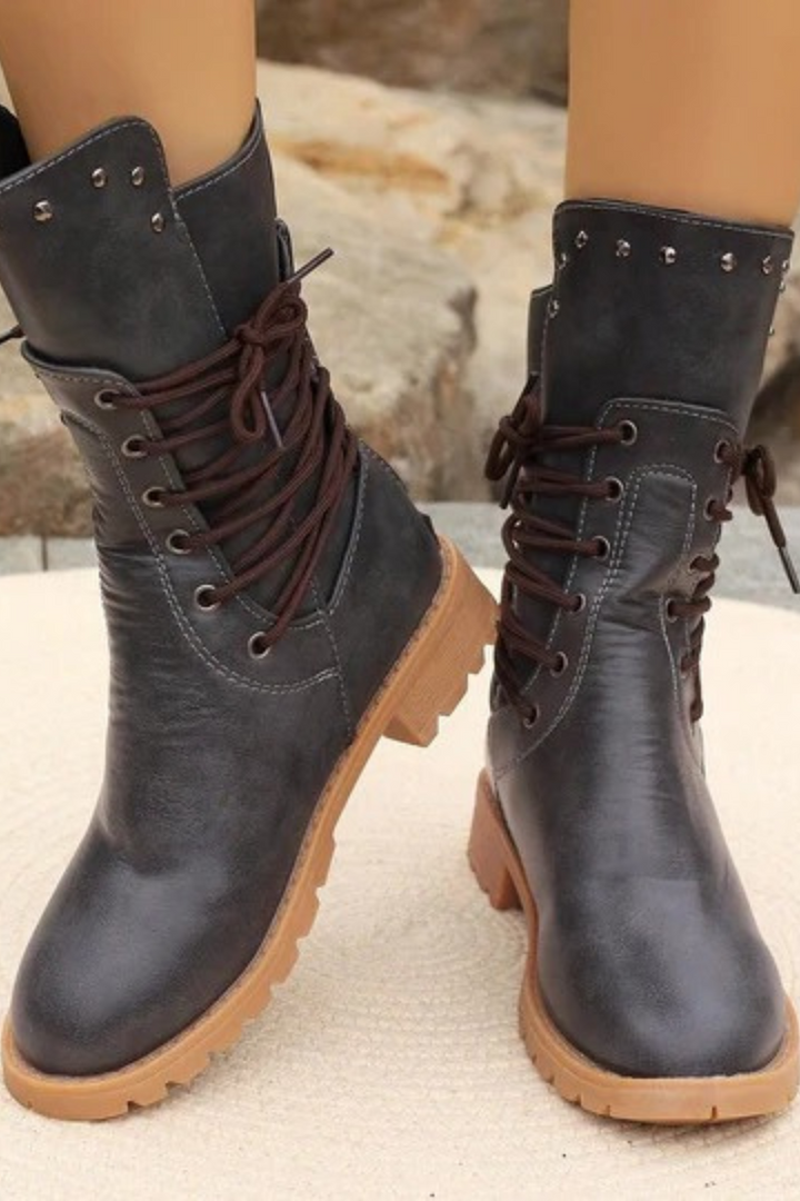 Women's Lace-Up Mid-Calf Boots