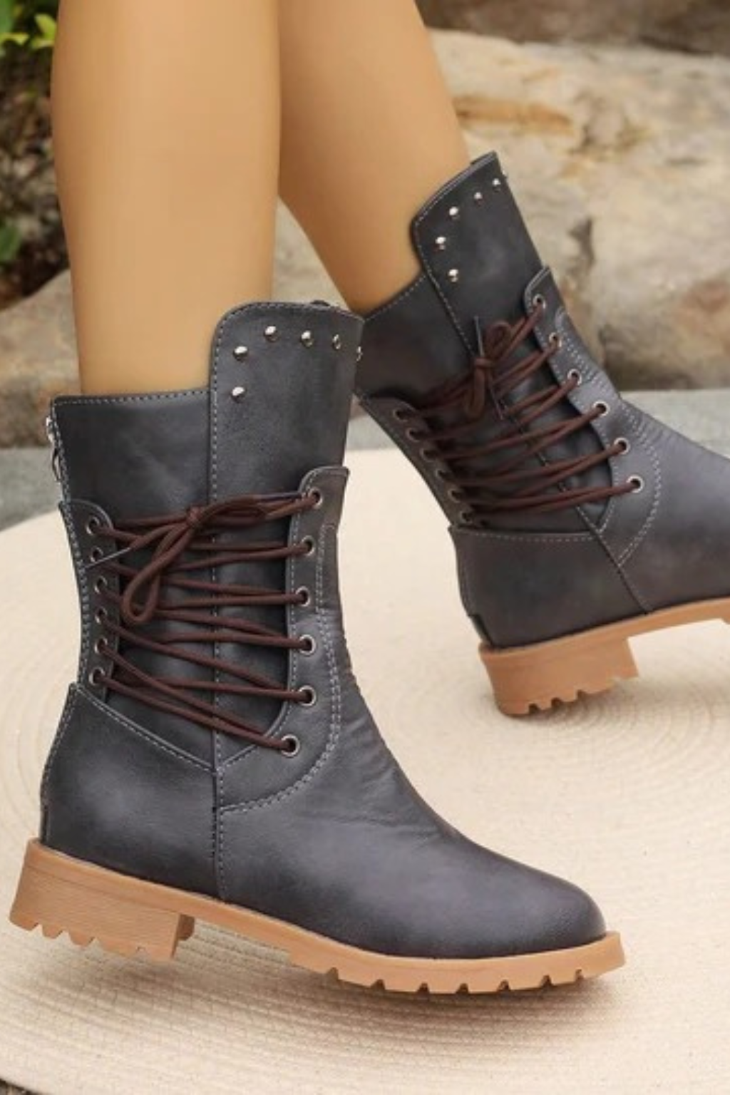 Women's Lace-Up Mid-Calf Boots