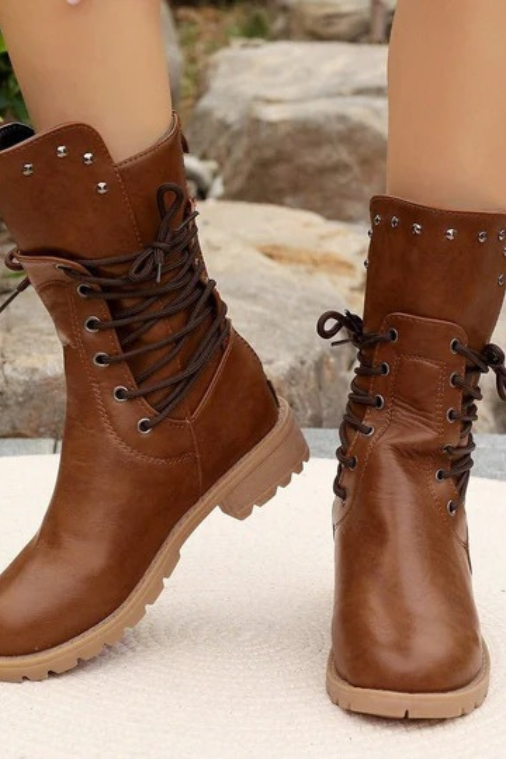 Women's Lace-Up Mid-Calf Boots