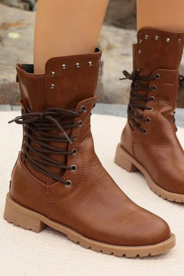 Women's Lace-Up Mid-Calf Boots