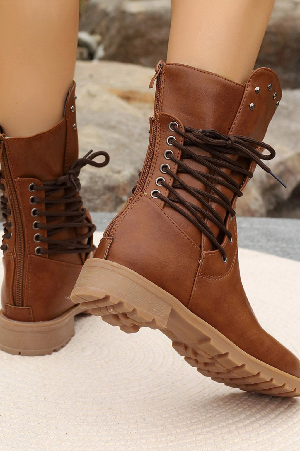 Women's Lace-Up Mid-Calf Boots