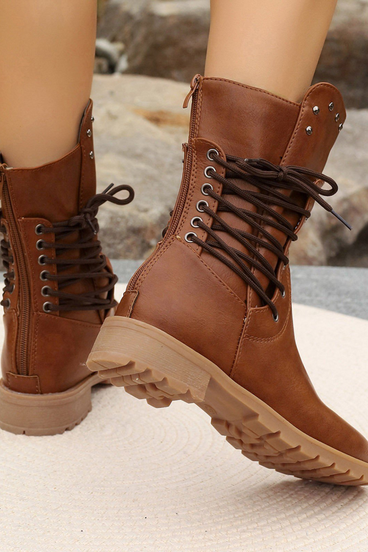 Women's Lace-Up Mid-Calf Boots