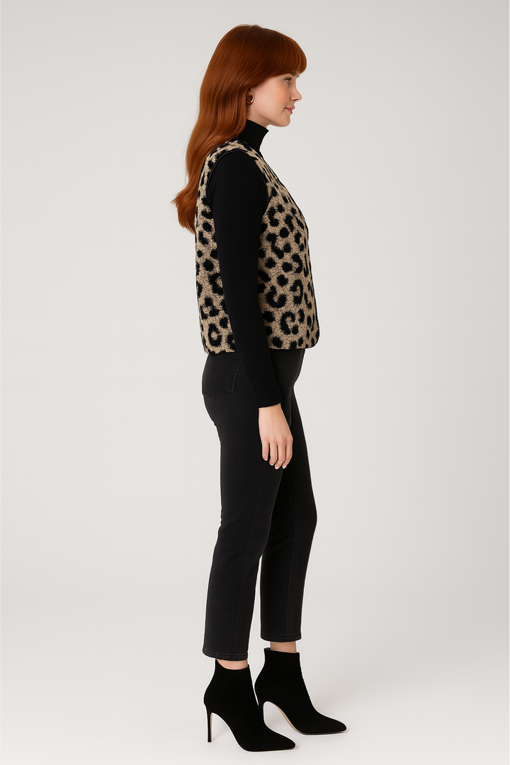 Women's Leopard Print Knit Vest