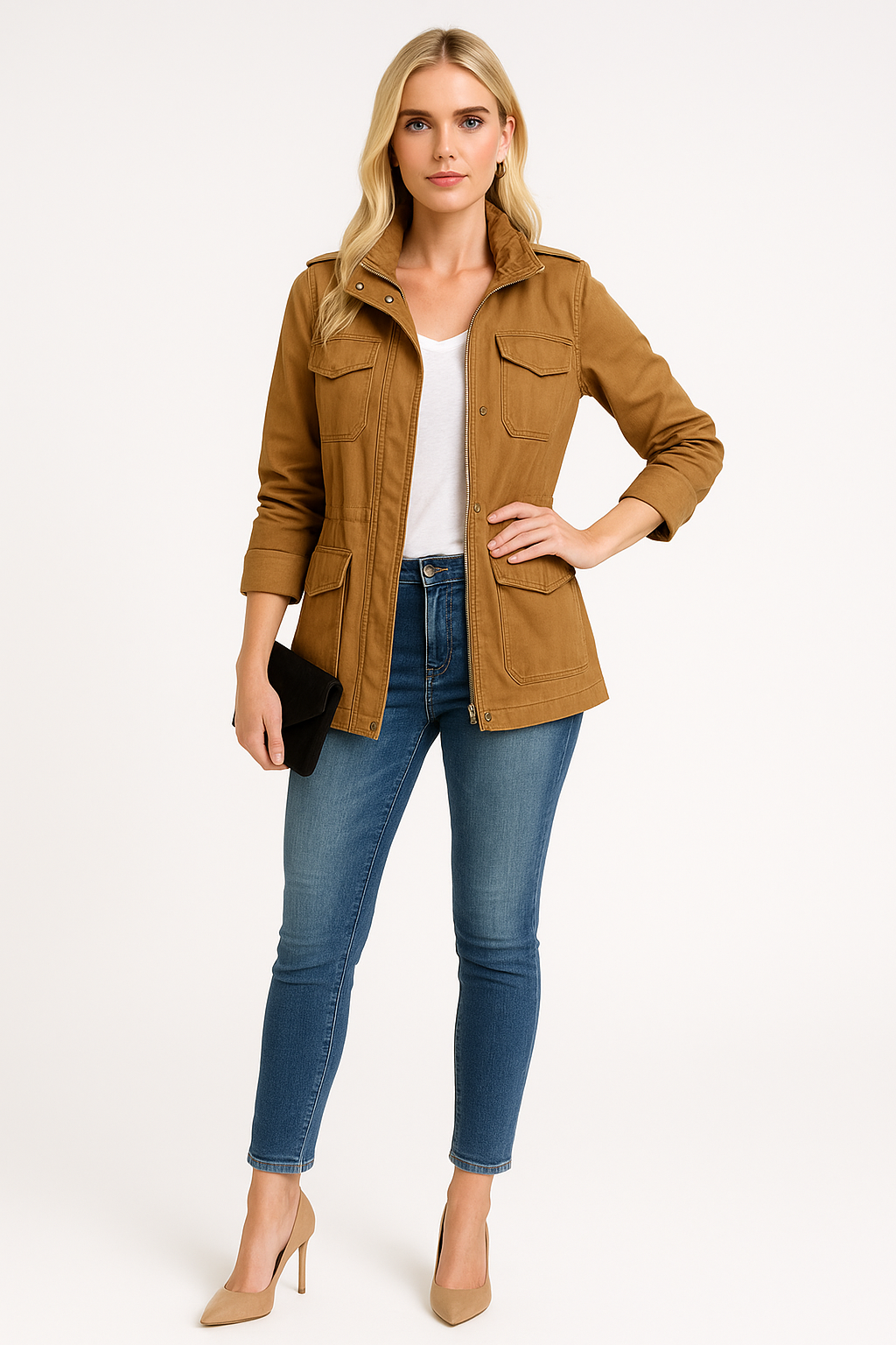 Women's Lightweight Chic Jacket with Zipper