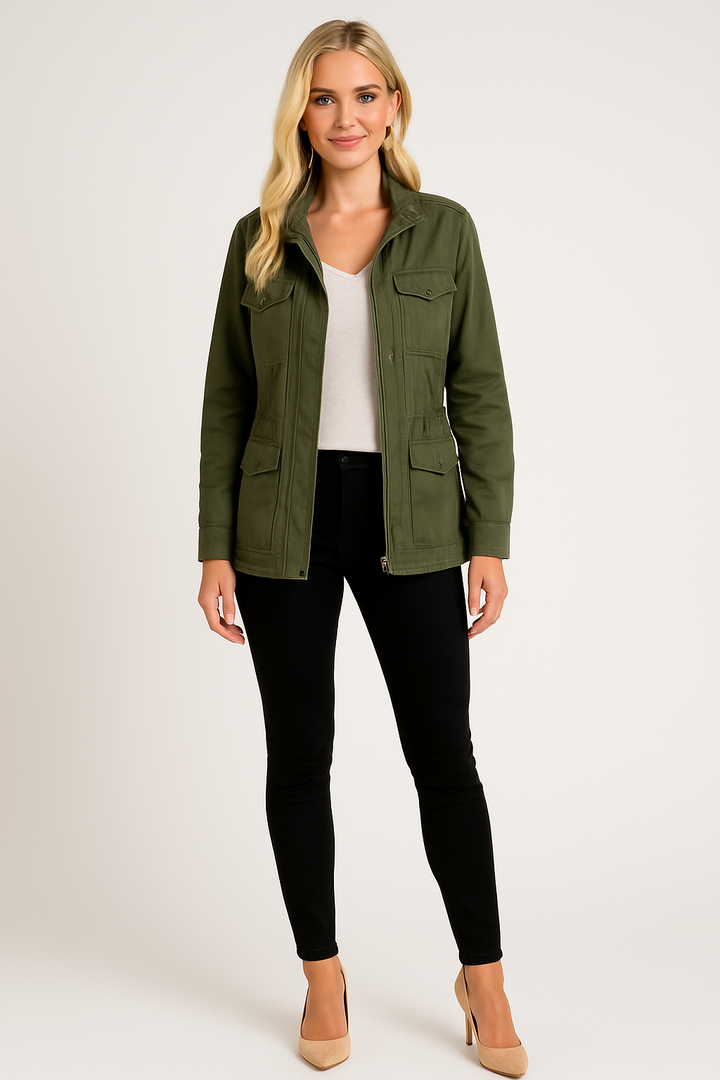 Women's Lightweight Chic Jacket with Zipper