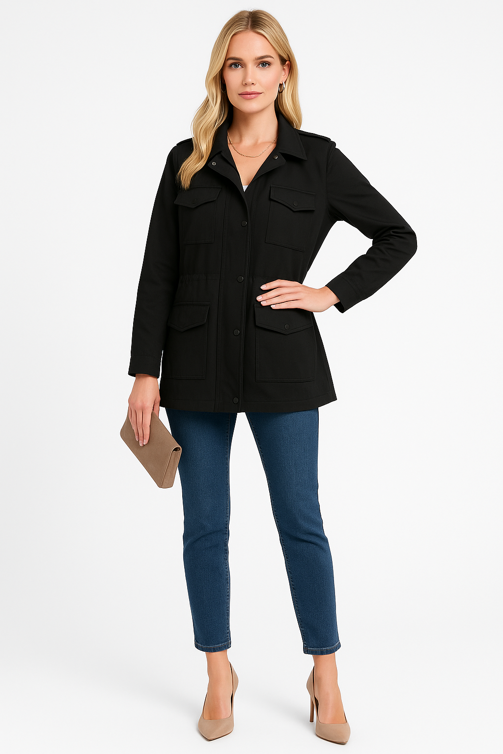 Women's Lightweight Chic Jacket with Zipper
