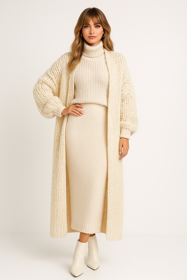 Women's Long Chunky Knit Cardigan