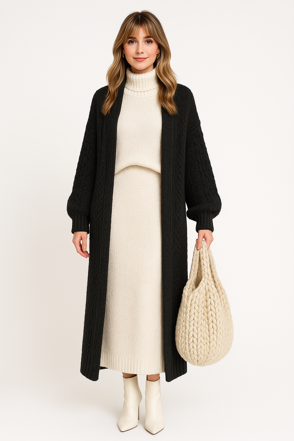 Women's Long Chunky Knit Cardigan