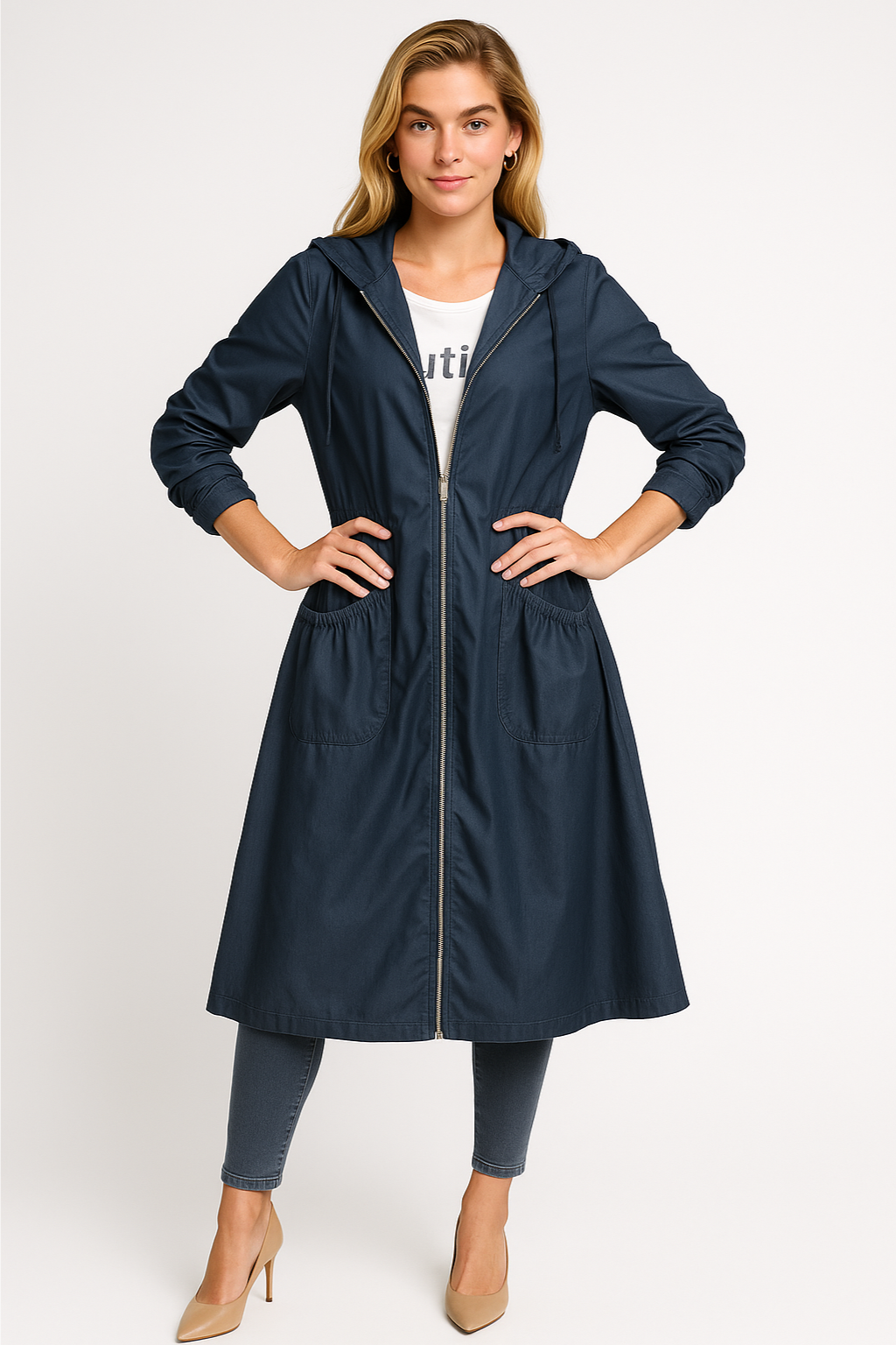 Women’s Long Rain Jacket with Hood