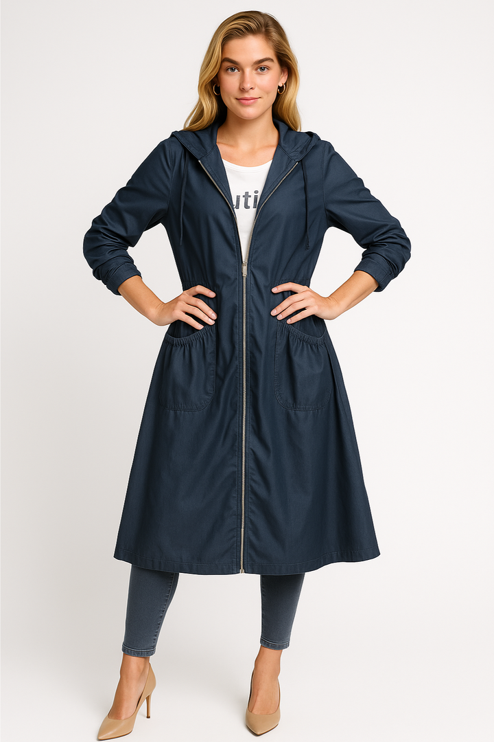 Women’s Long Rain Jacket with Hood