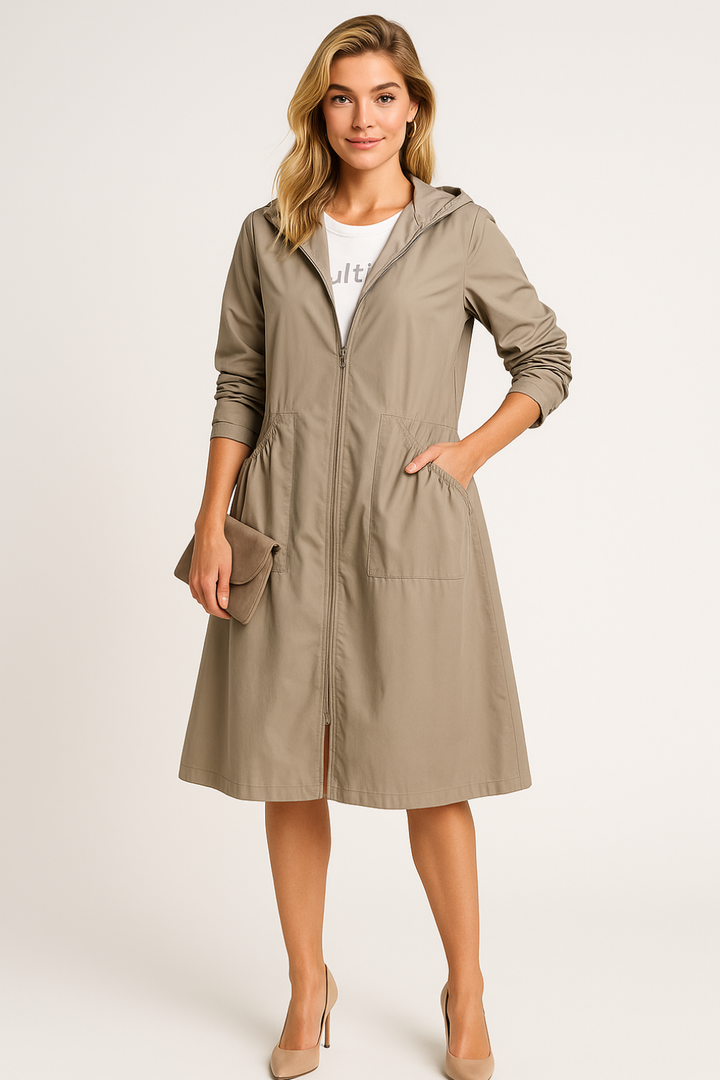 Women’s Long Rain Jacket with Hood