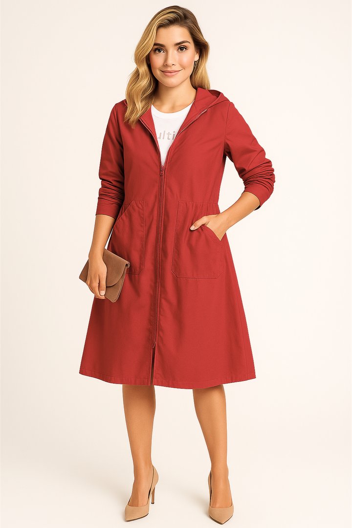 Women’s Long Rain Jacket with Hood