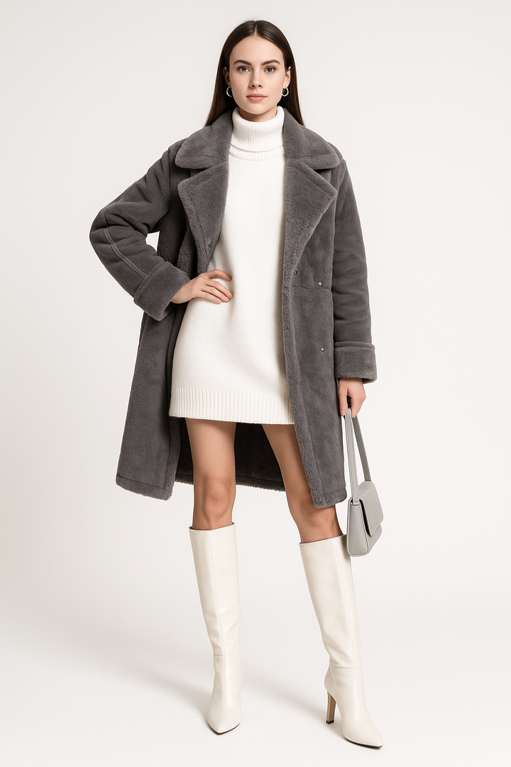 Women's Long Teddy Coat