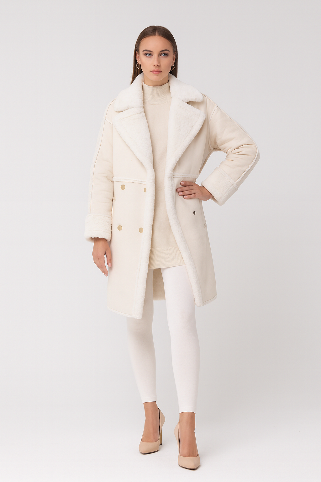 Women's Long Teddy Coat
