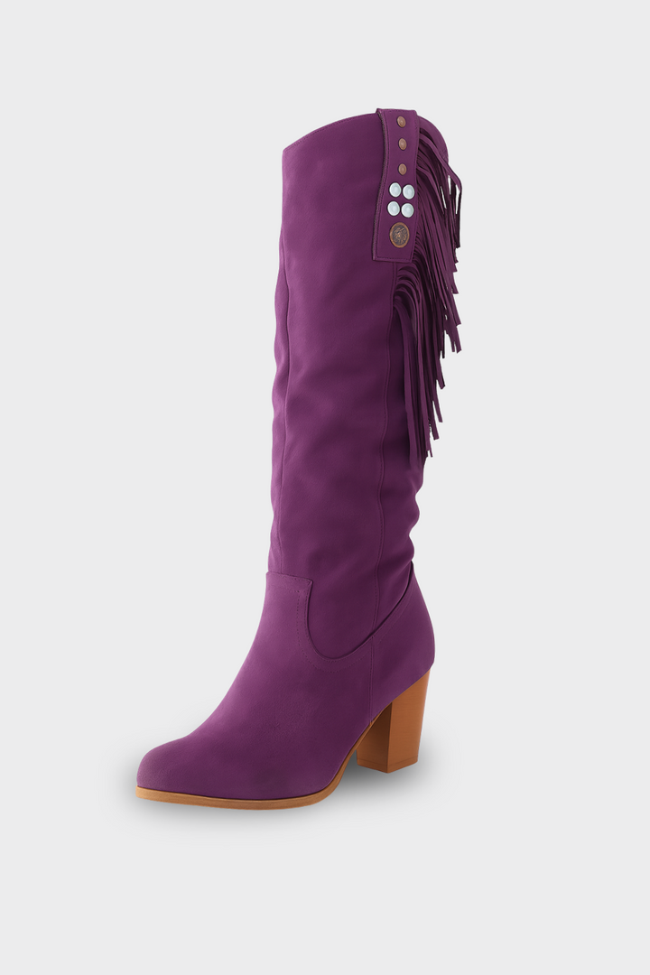 Women’s Mid-Calf Suede Fringe Boots