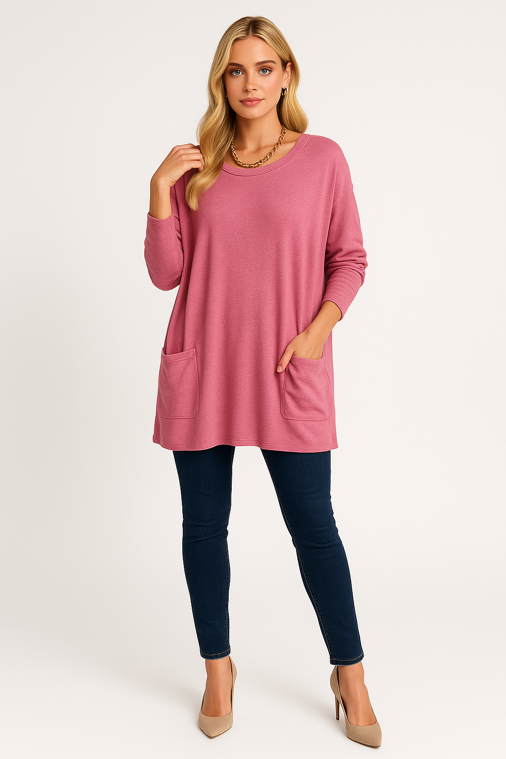 Women's Oversized Classic Round Neck Sweater