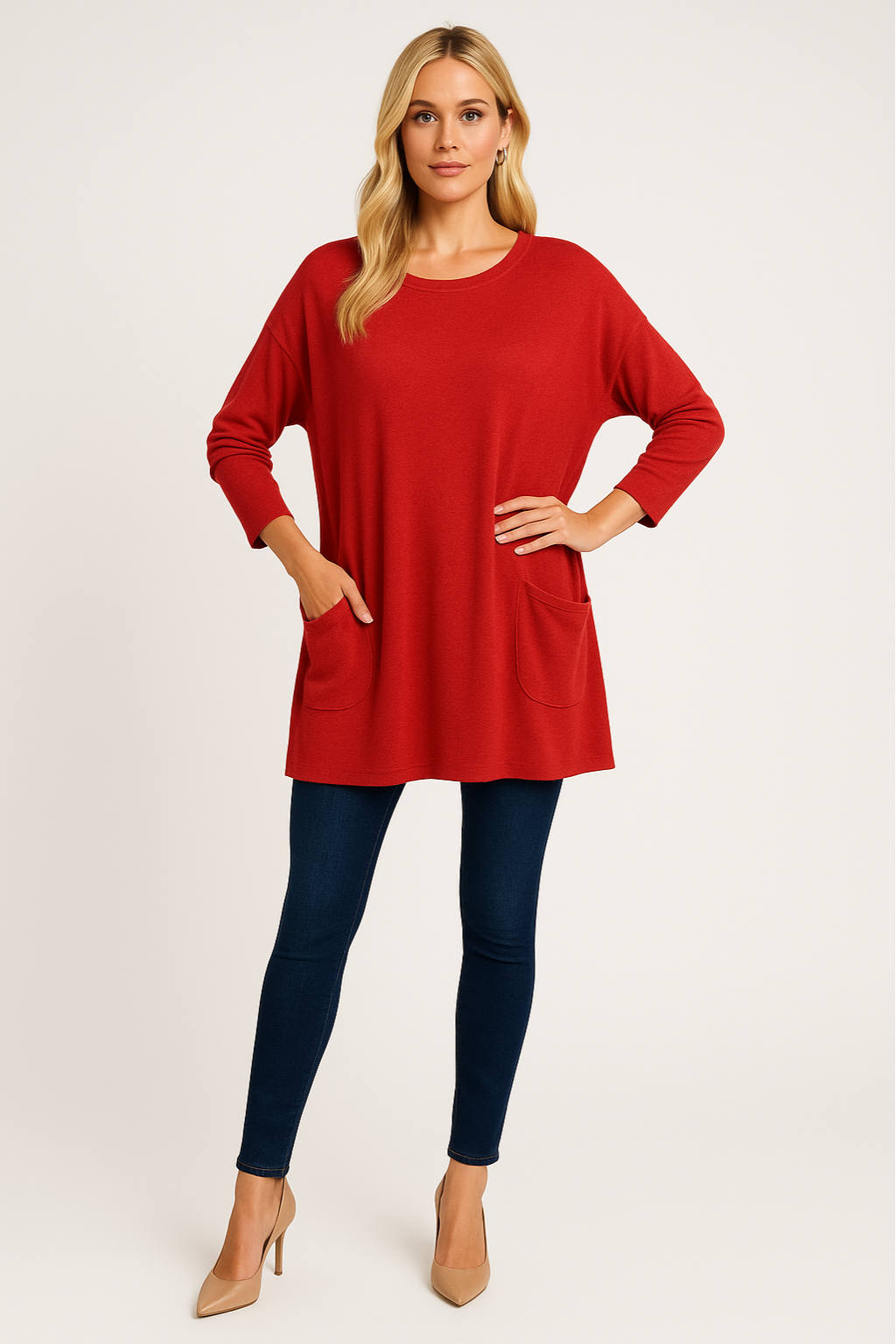 Women's Oversized Classic Round Neck Sweater