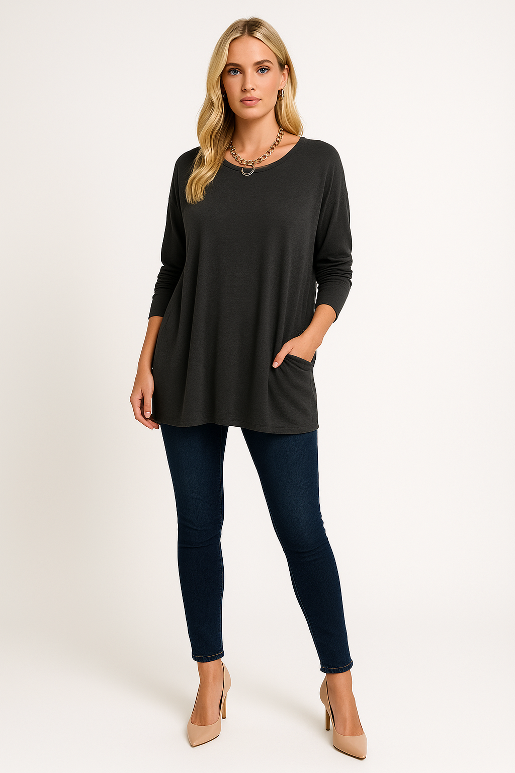 Women's Oversized Classic Round Neck Sweater