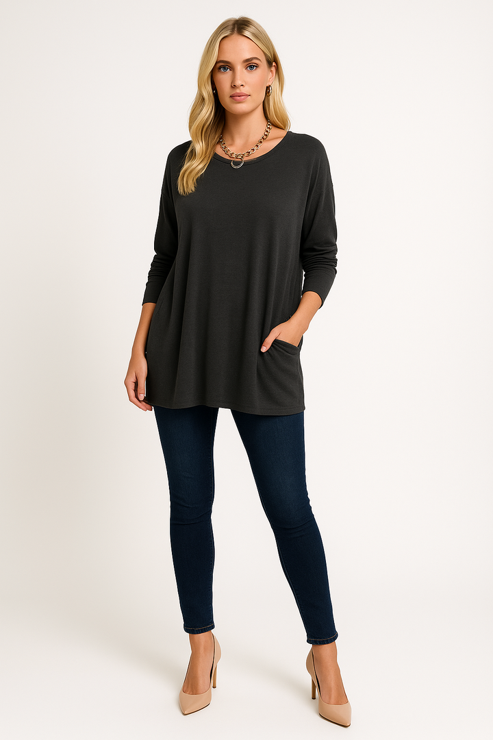 Women's Oversized Classic Round Neck Sweater