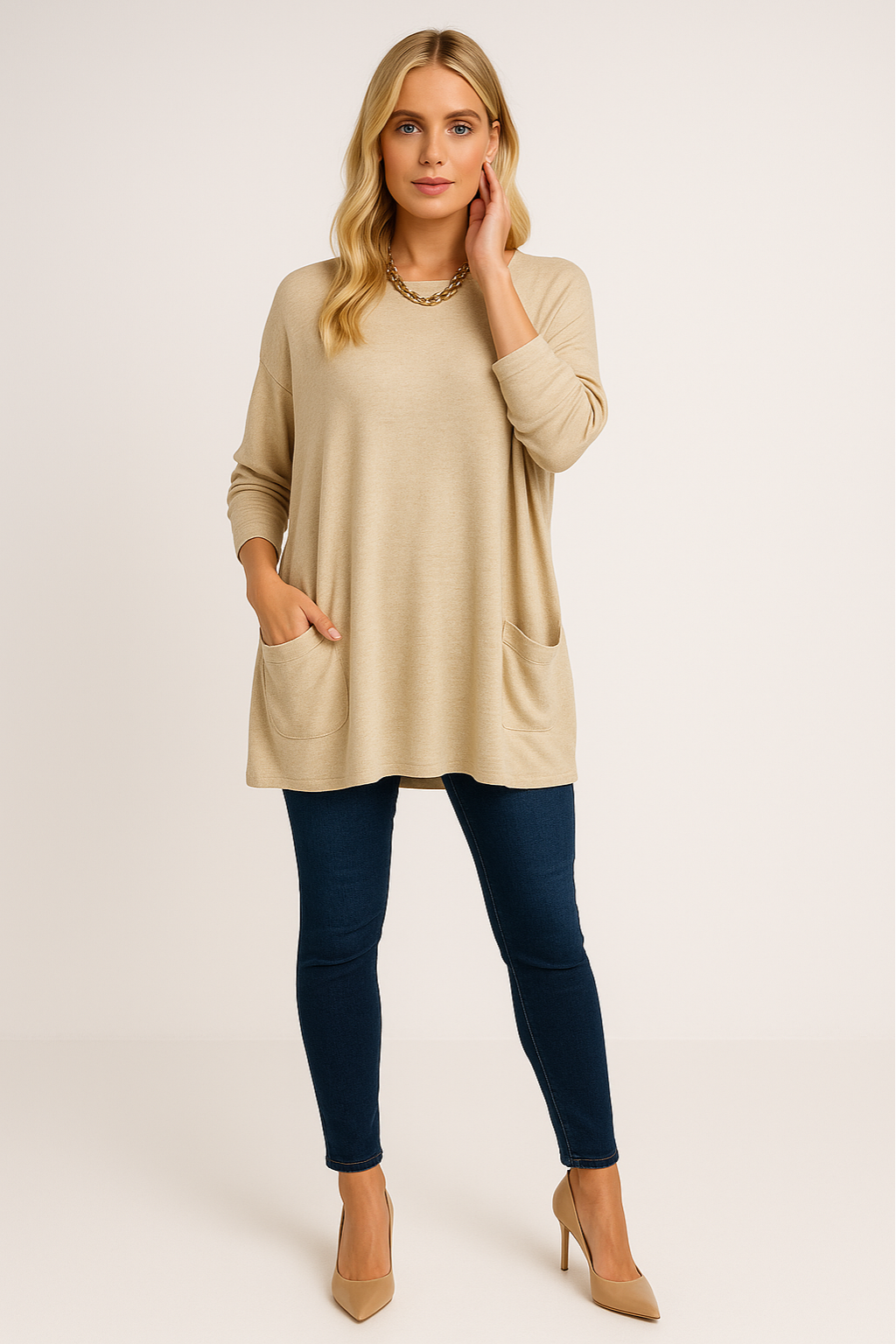 Women's Oversized Classic Round Neck Sweater