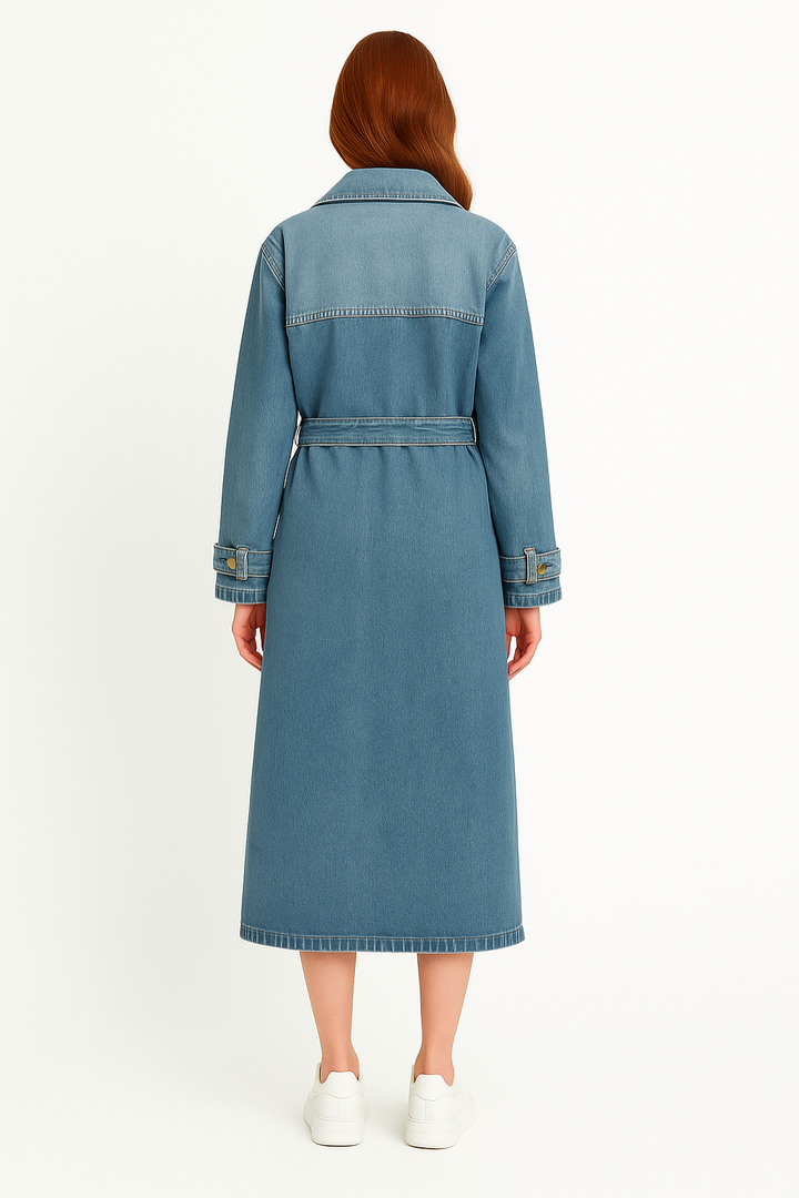 Women's Oversized Denim Trench Coat