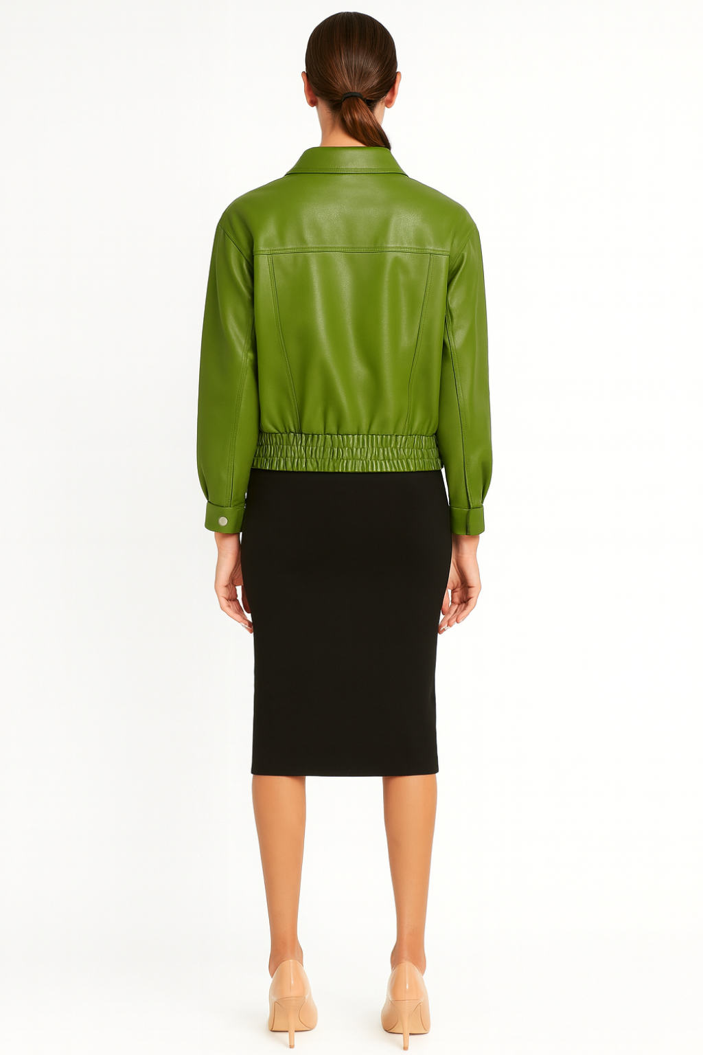 Women’s Oversized Jacket with Zip Front and Flap Pockets