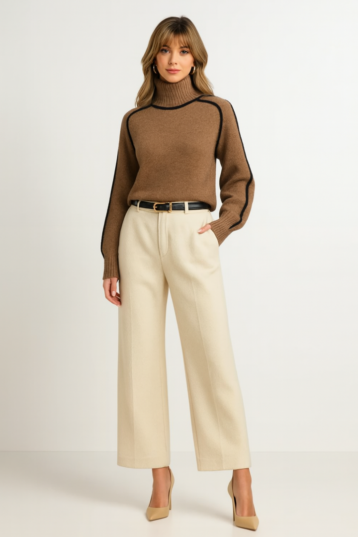 Women's Oversized Turtleneck Knit Sweater