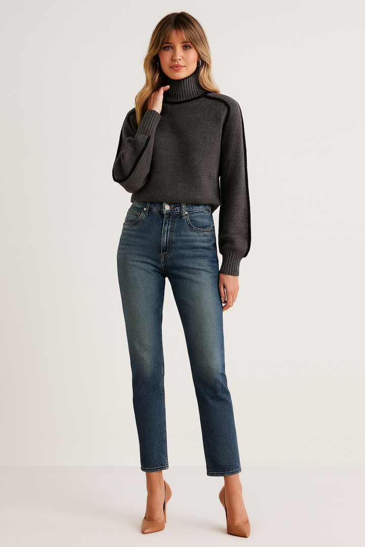 Women's Oversized Turtleneck Knit Sweater