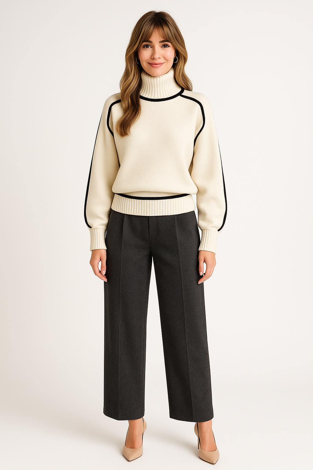 Women's Oversized Turtleneck Knit Sweater