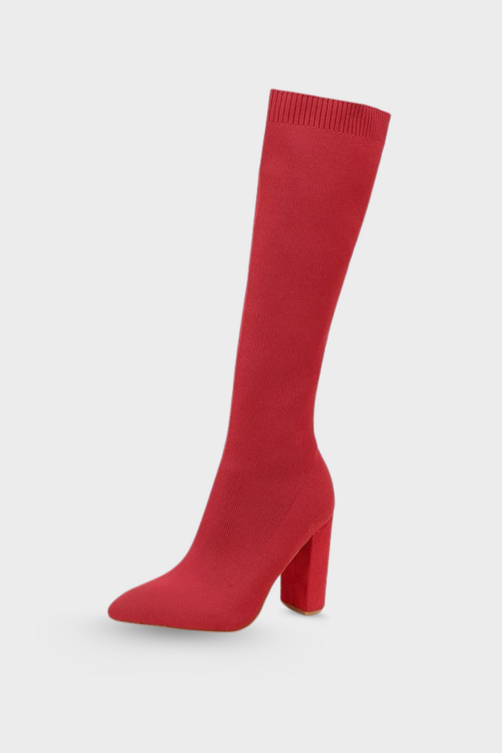 Women's Pointed Toe Knee-High Sock Boots