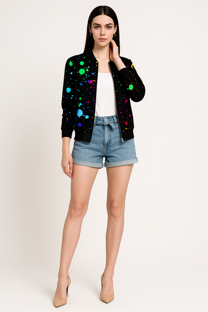 Women's Printed Zip Front Jacket