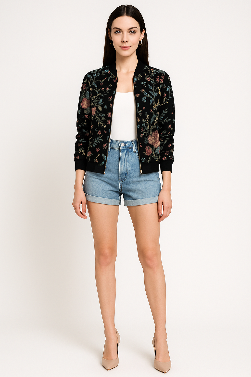 Women's Printed Zip Front Jacket