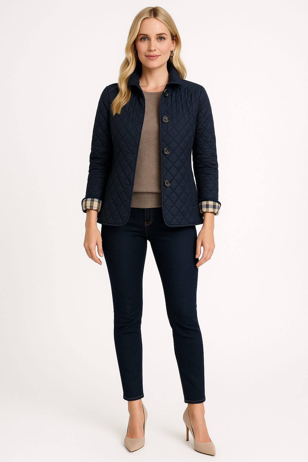 Women's Quilted Lightweight Button Front Coat