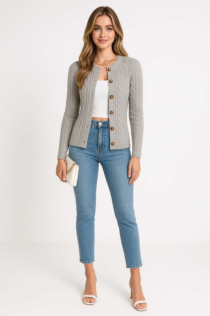 Women's Relaxed Cable Knit Cardigan