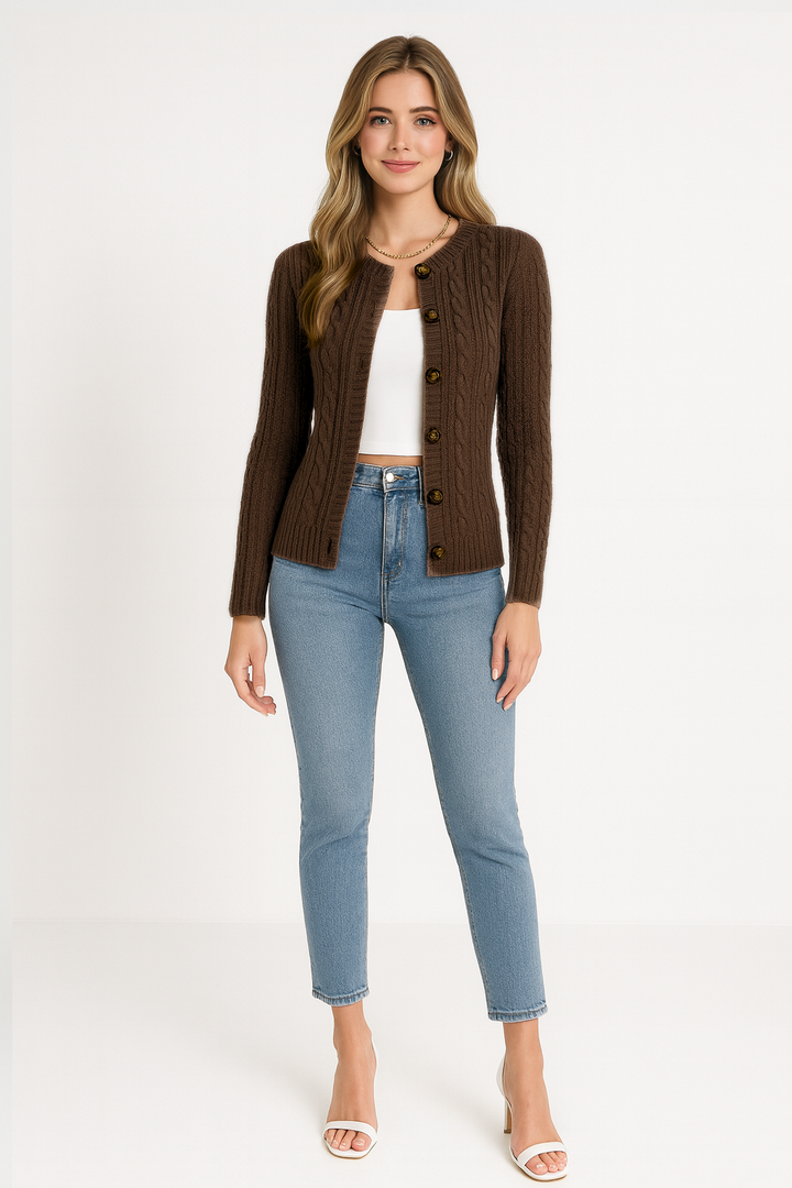 Women's Relaxed Cable Knit Cardigan