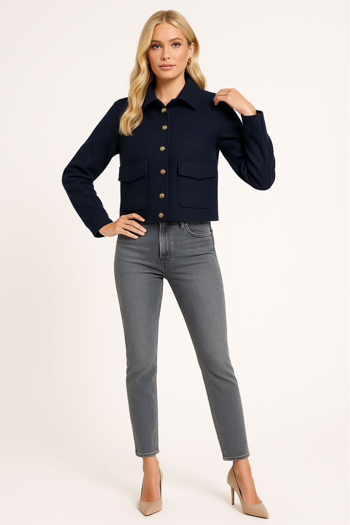 Women's Short Aviator Bomber Jacket