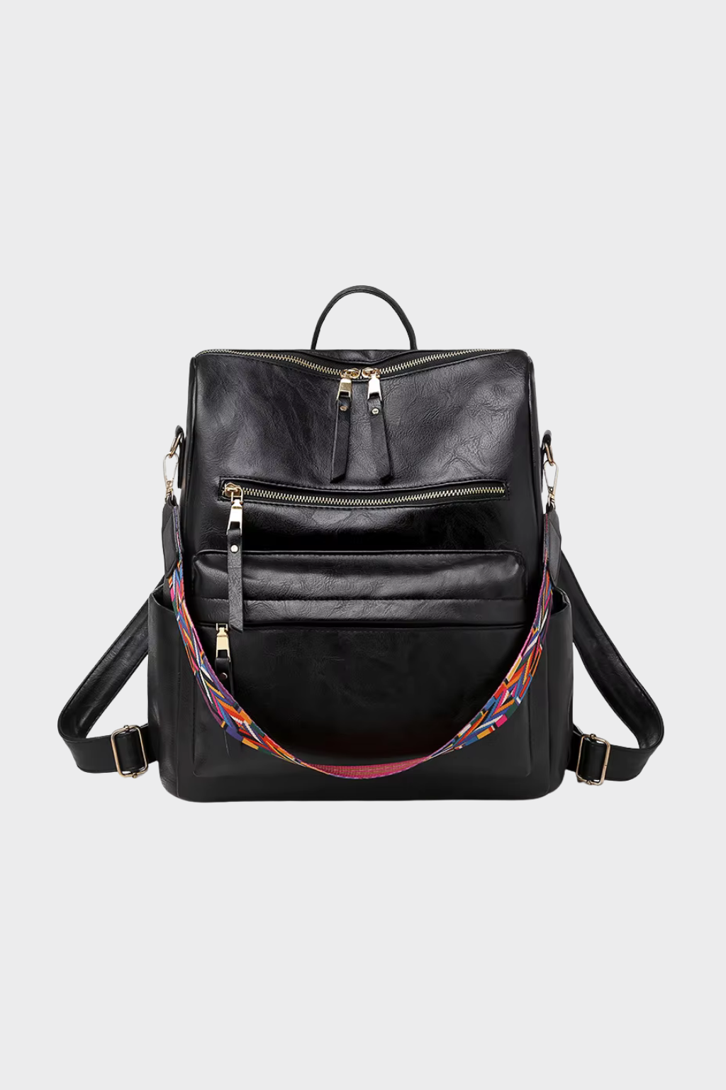 Women's Sleek Vegan Leather Work Backpack