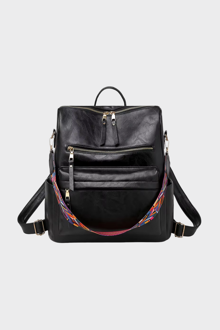 Women's Sleek Vegan Leather Work Backpack
