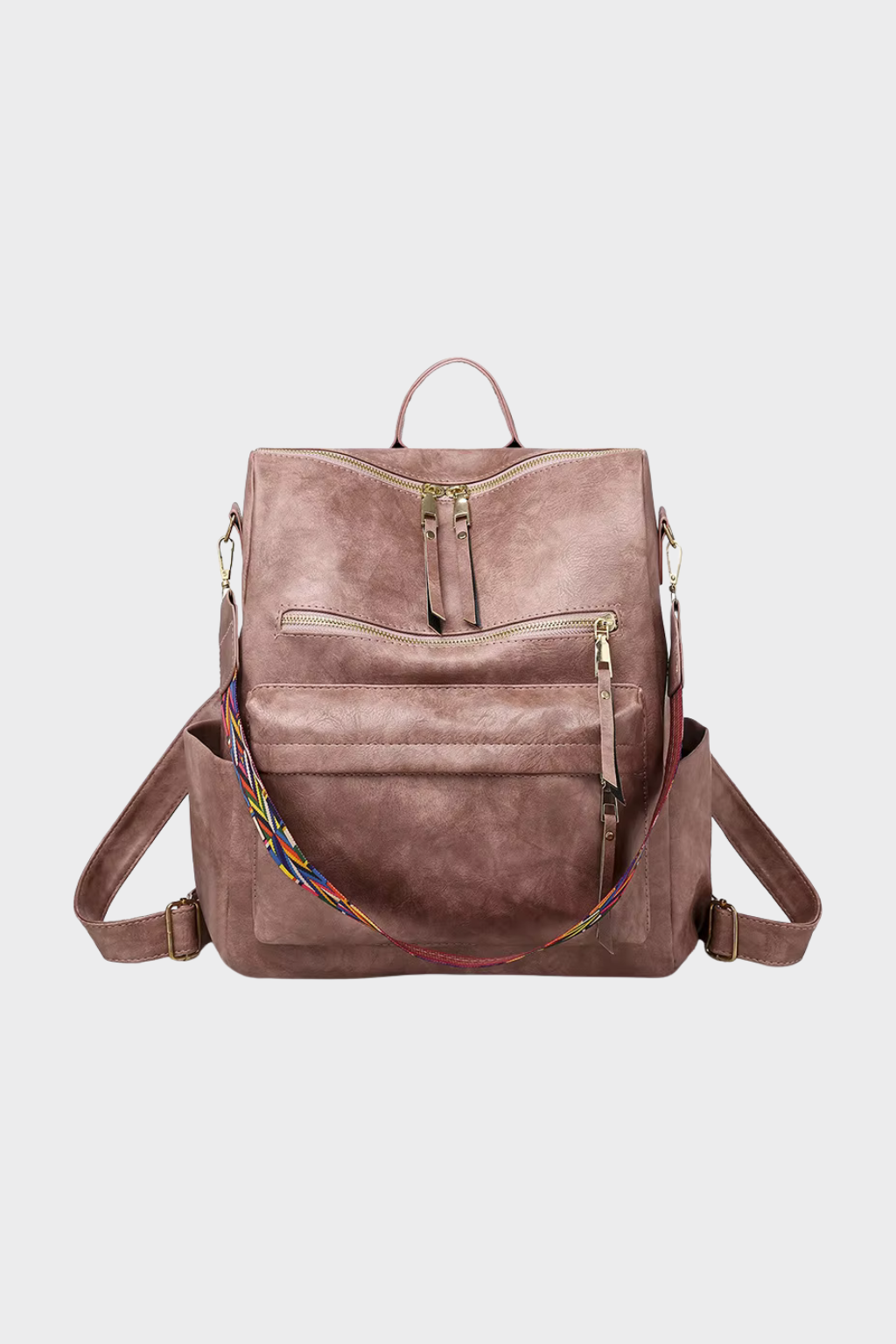 Women's Sleek Vegan Leather Work Backpack