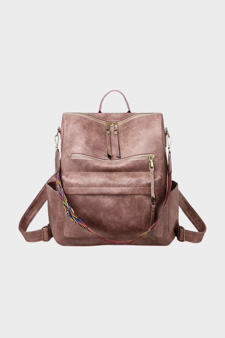 Women's Sleek Vegan Leather Work Backpack