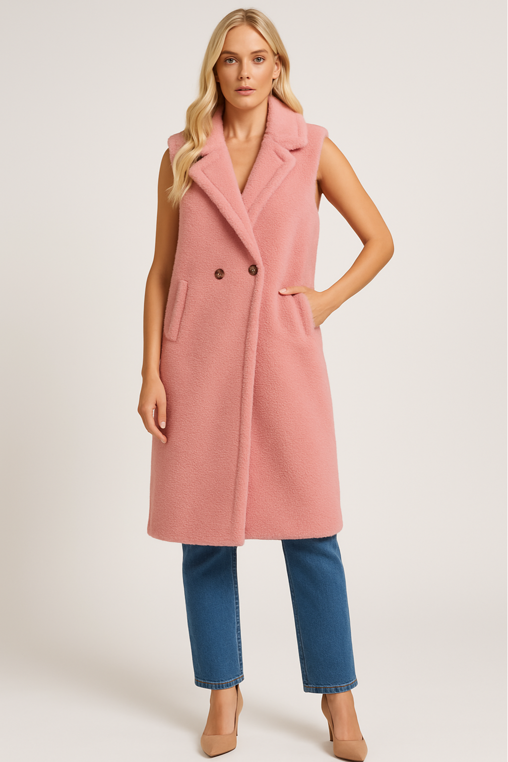 Women’s Sleeveless Teddy Jacket