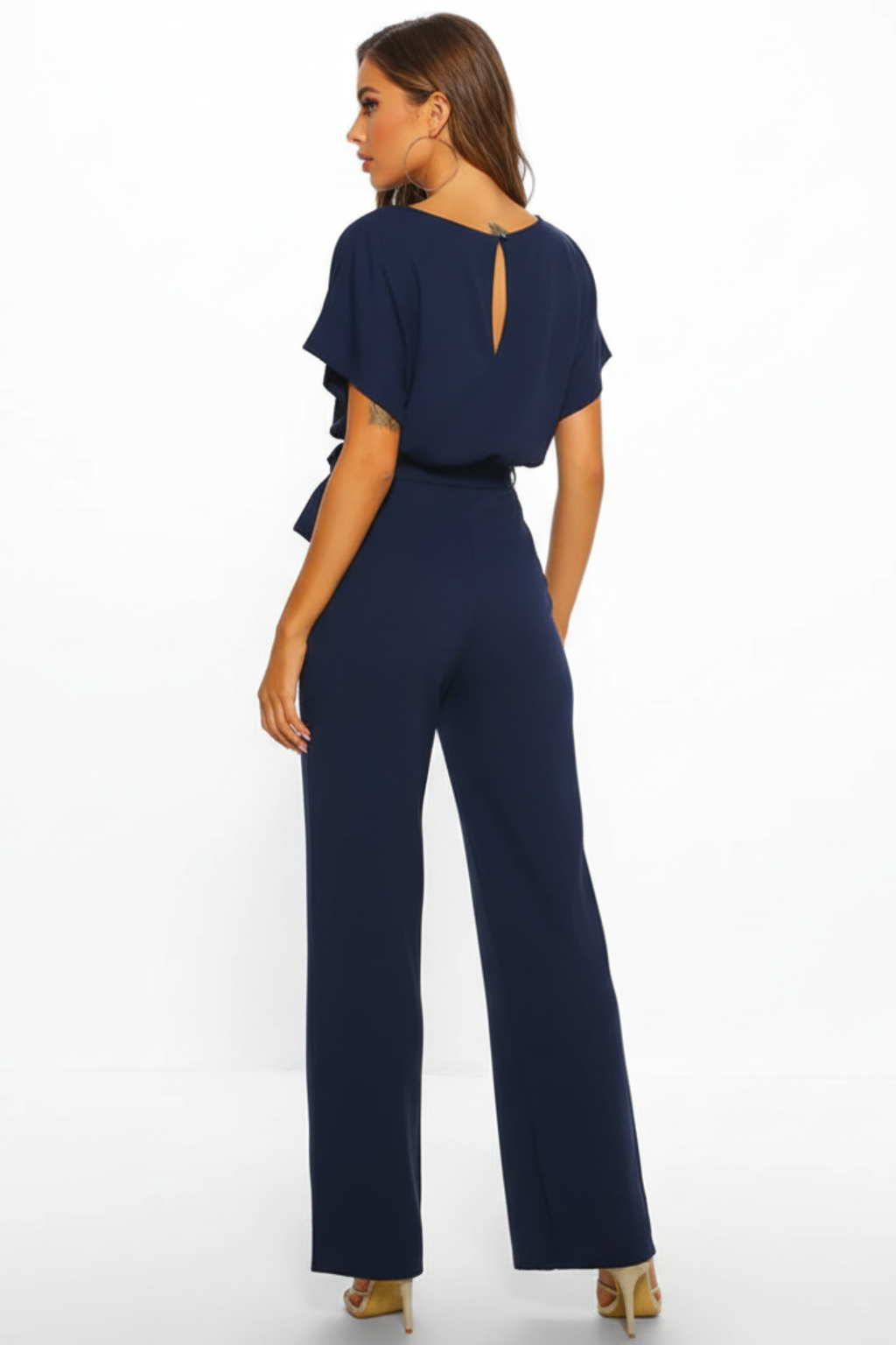 Women’s Stylish Sleeveless Jumpsuit with Waist Accents