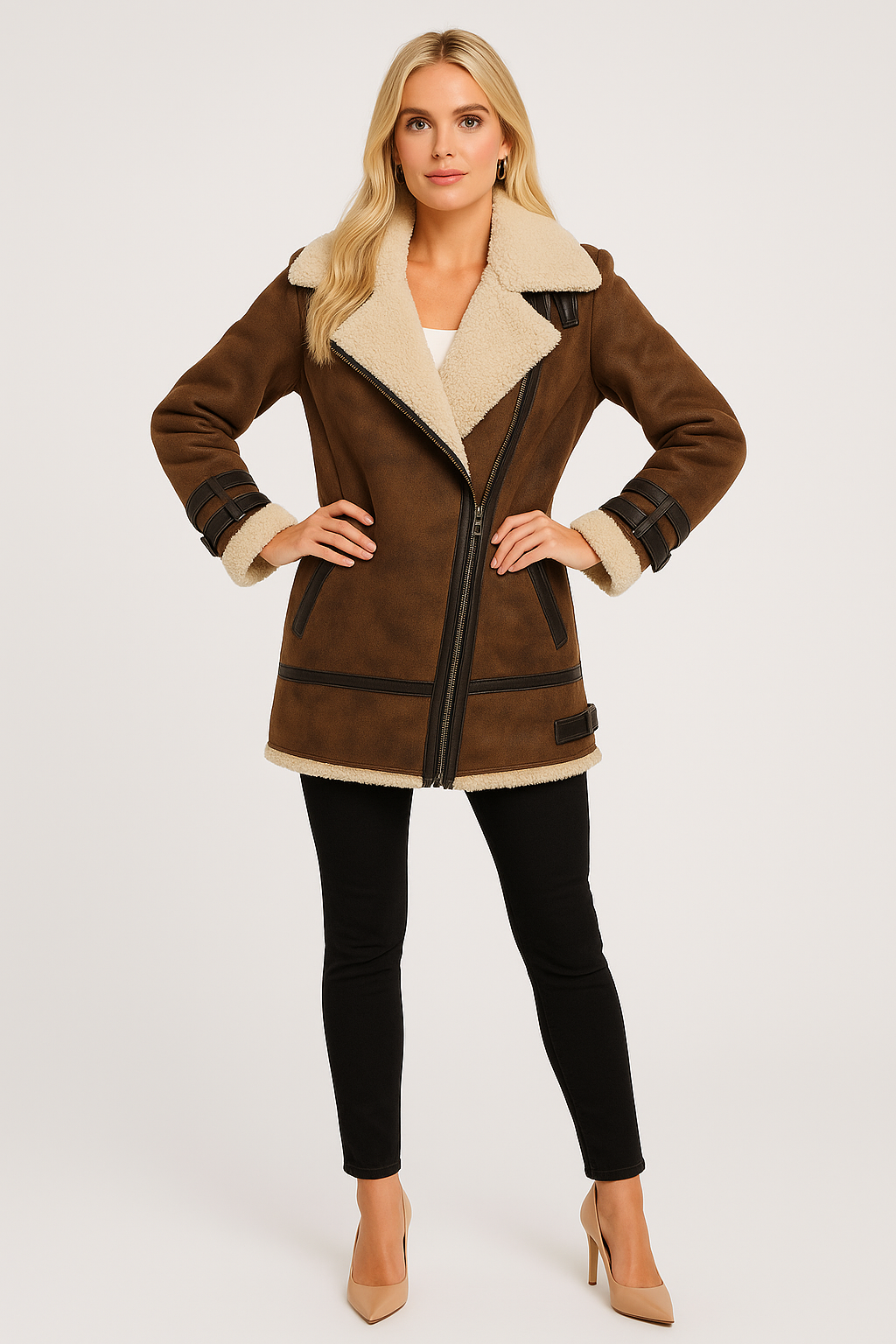Women's Suede Sherpa-Lined Jacket