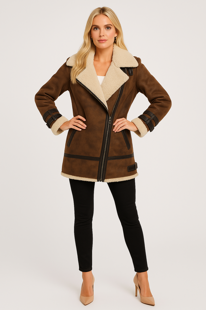 Women's Suede Sherpa-Lined Jacket