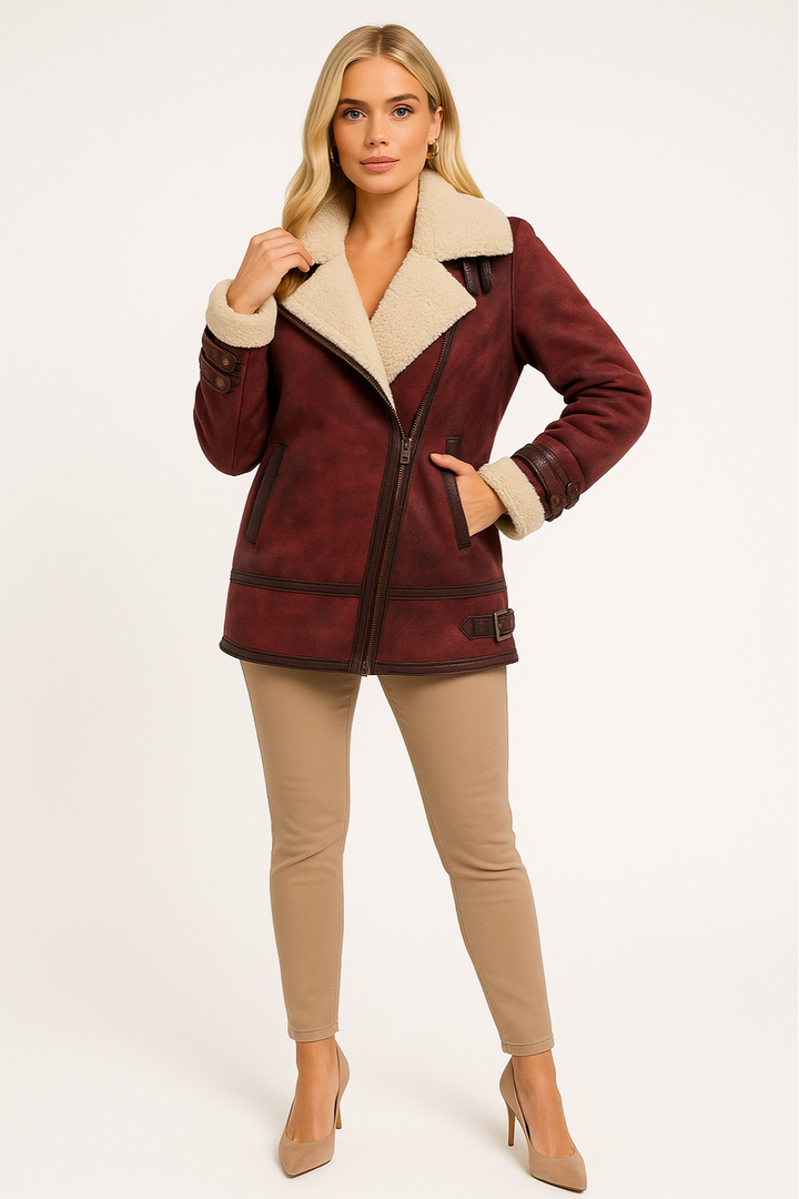 Women's Suede Sherpa-Lined Jacket