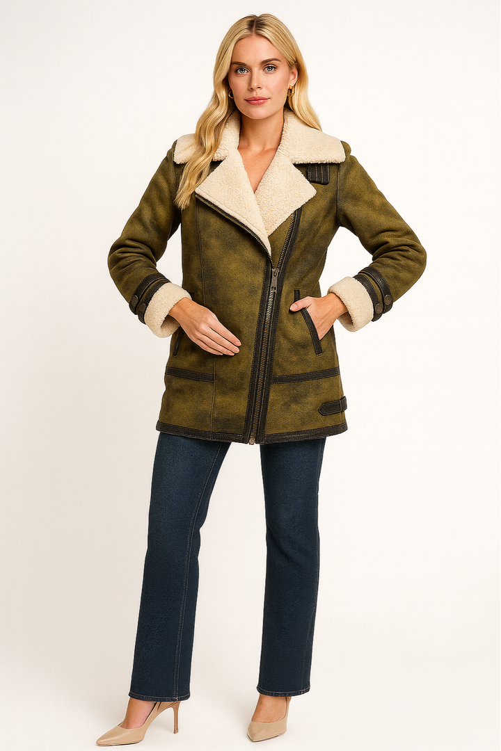 Women's Suede Sherpa-Lined Jacket