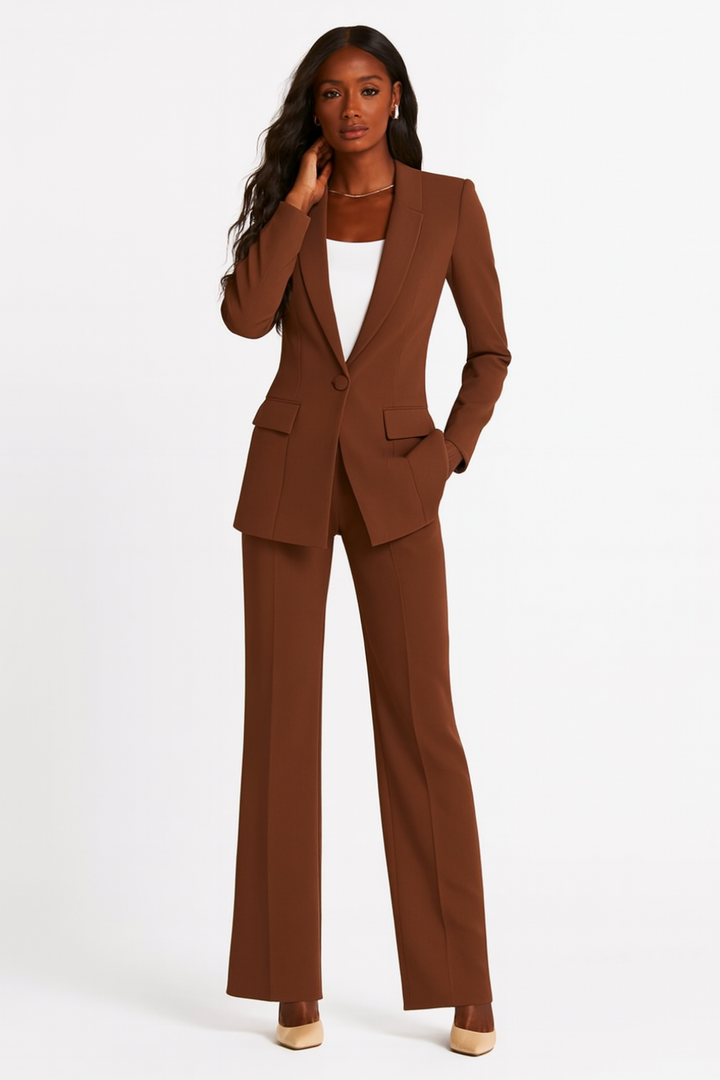 Women's Two-Piece Blazer and Trousers Suit