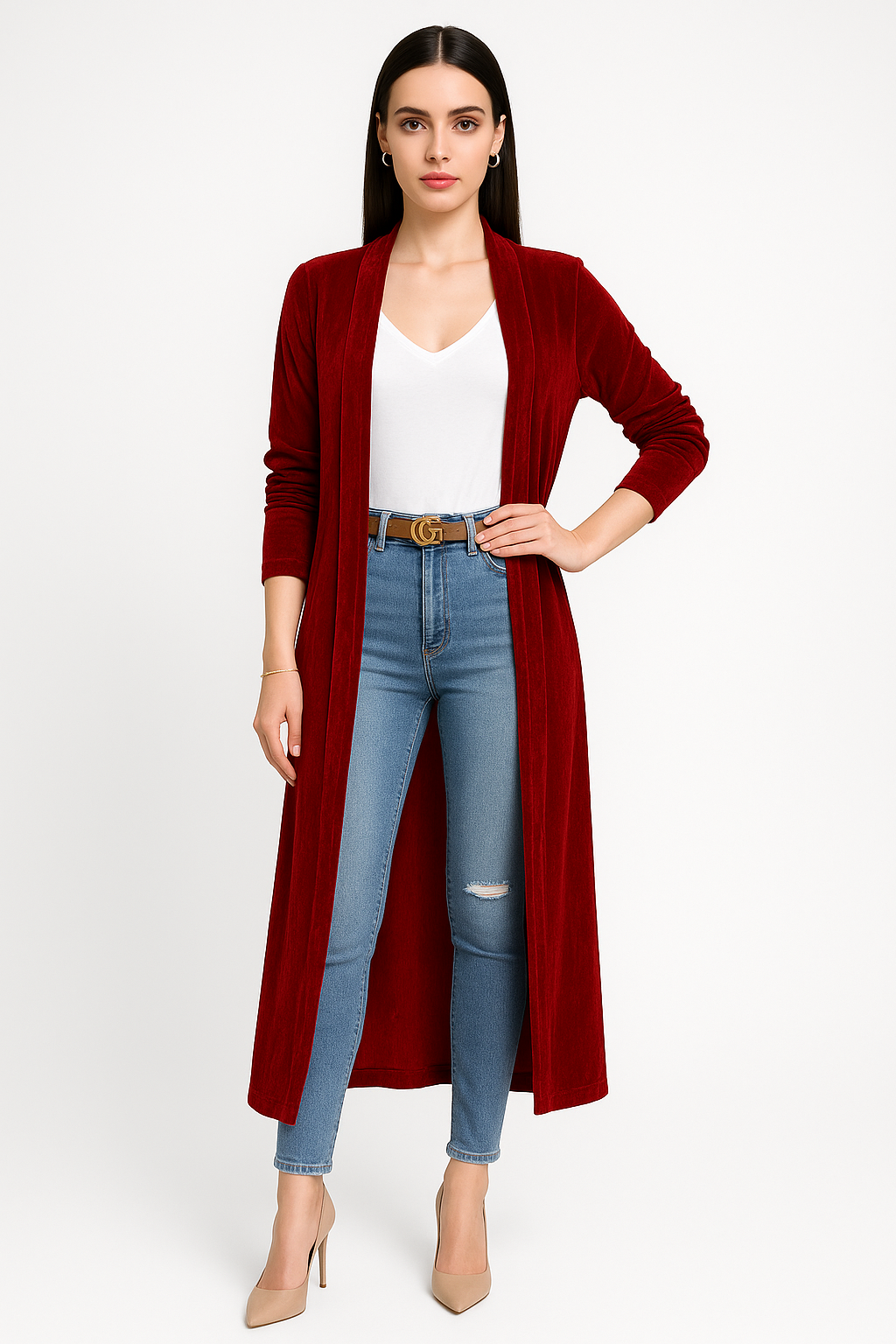 Women's Velvet Duster Cardigan