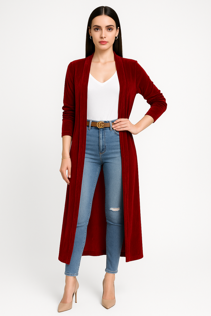 Women's Velvet Duster Cardigan
