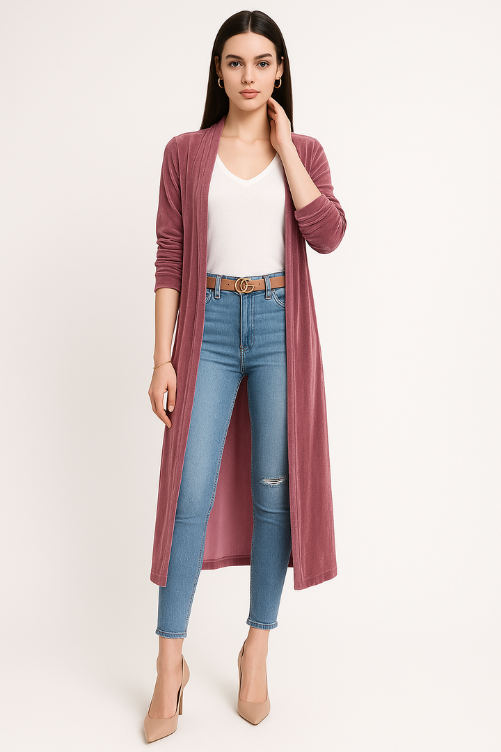 Women's Velvet Duster Cardigan